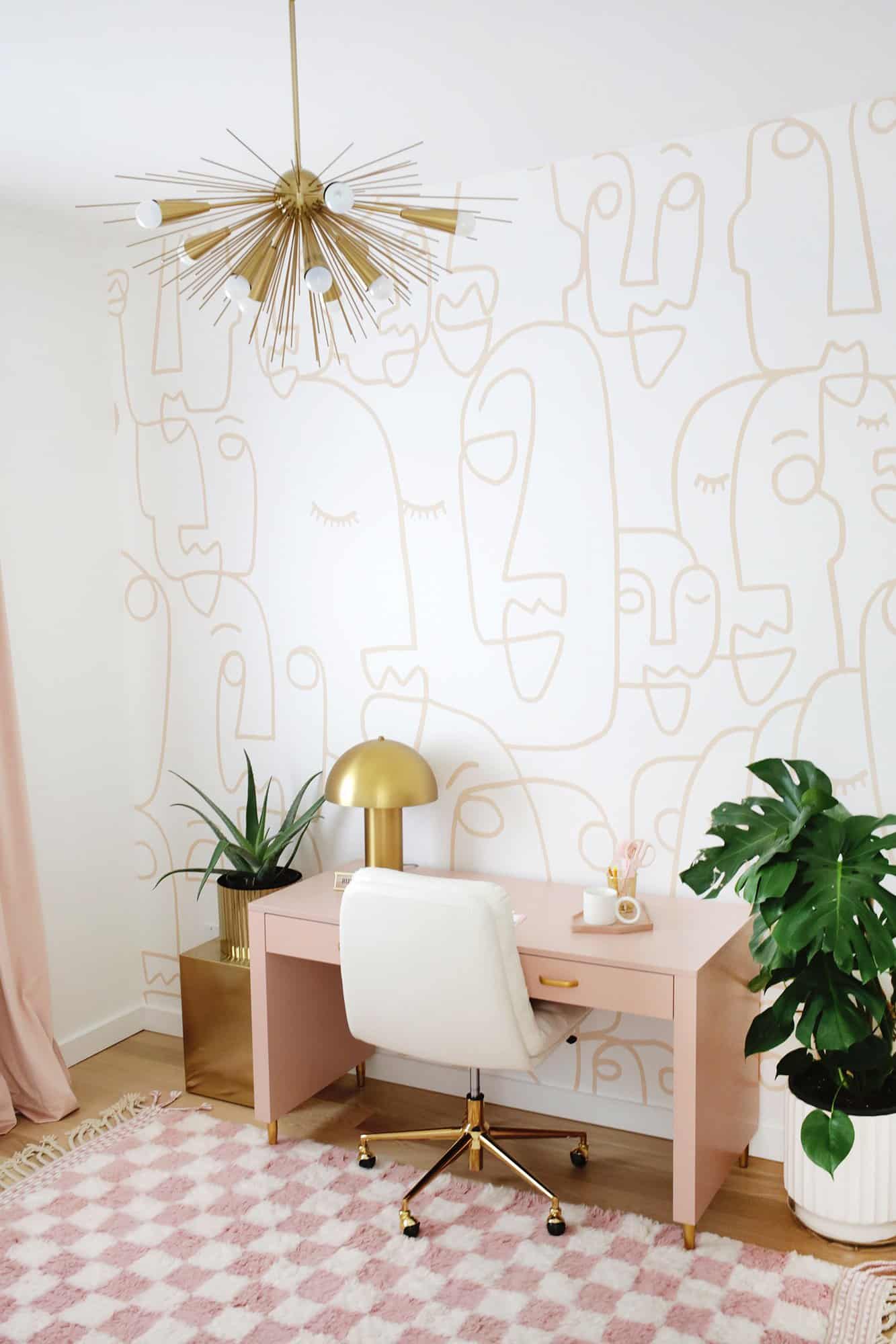 Accent wall wallpaper installation in Milwaukee